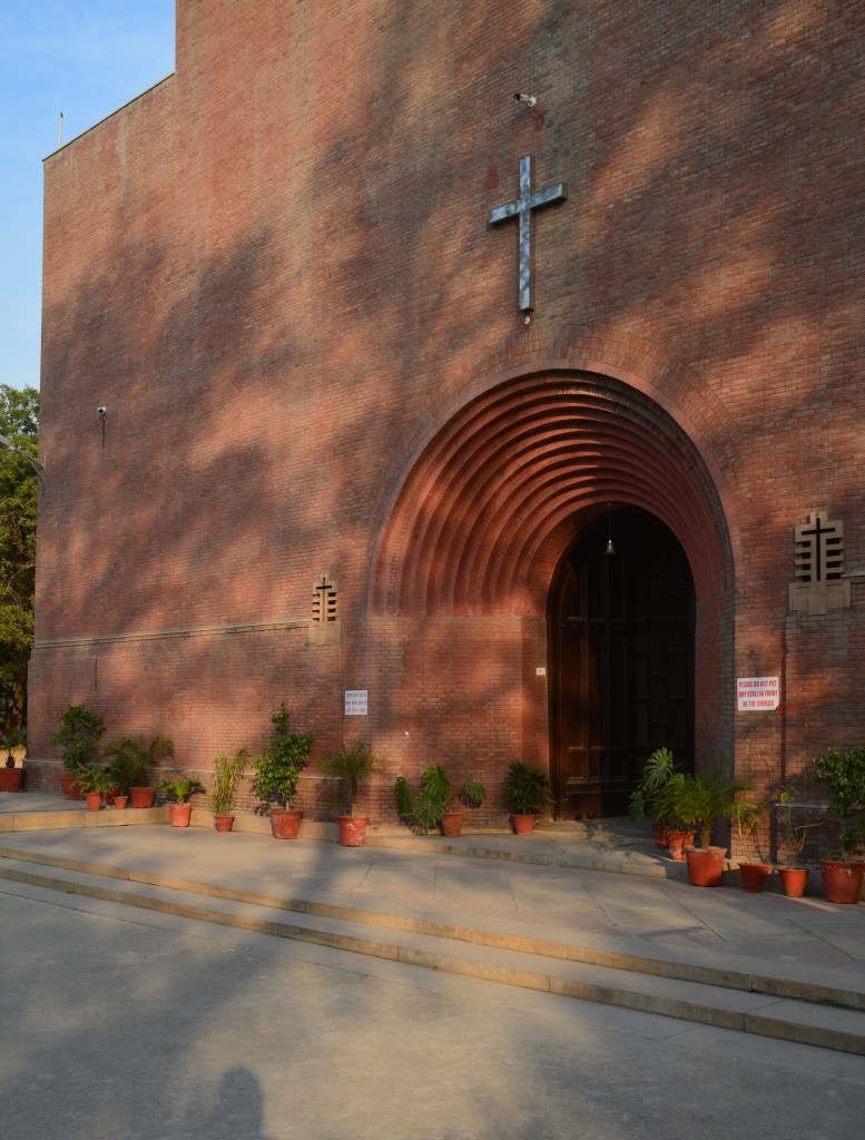 The western entrance of St Martin's Garrison Church, new Delhi.