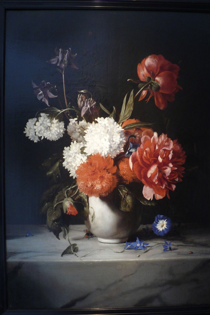 Flowers in a White Stone Vase (1671), Dirck de Bray.