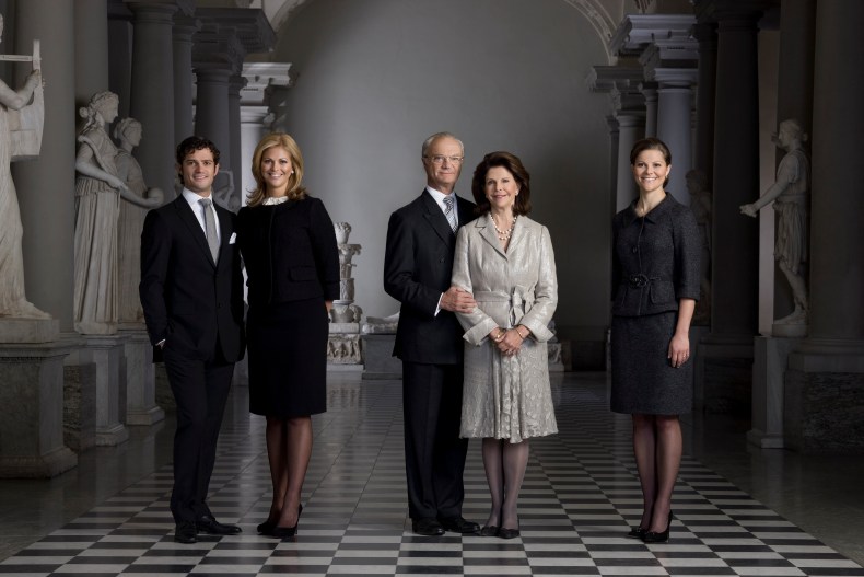 H.R.H. Prince Carl Philip, H.R.H. Princess Madeleine, H.M. King Carl XVI Gustaf, H.M. Queen Silvia and H.R.H Crown Princess Victoria
