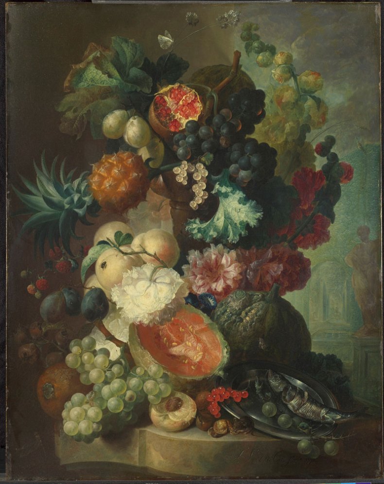 Fruit, Flowers and a Fish (1772), Jan van Os