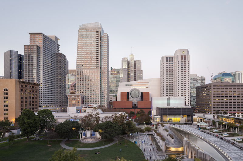 The new SFMOMA, view from Yerba Buena Gardens.