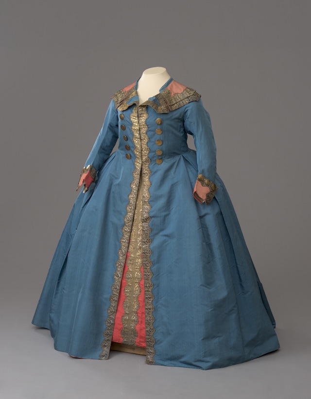 Military costume of Empress Catherine the Great, modelled after the uniform of the Horse Guard Regiment Russia, 1786 (frock) / 1789 (cape)