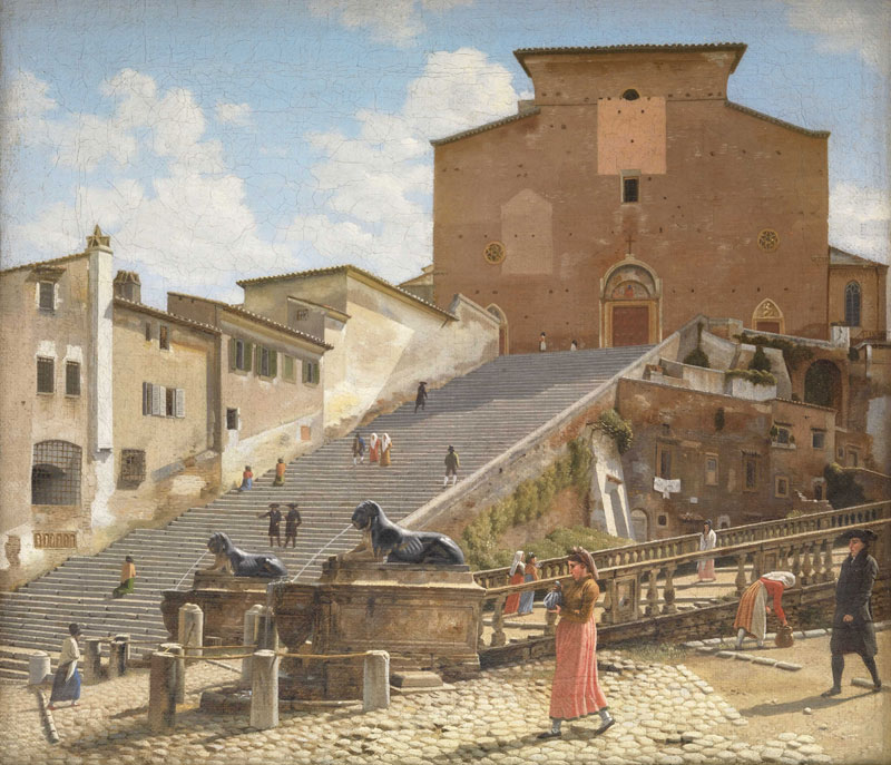 The Marble Steps Leading to the Church of Santa Maria in Aracoeli in Rome (1814–16), Christoffer Wilhelm Eckersberg.