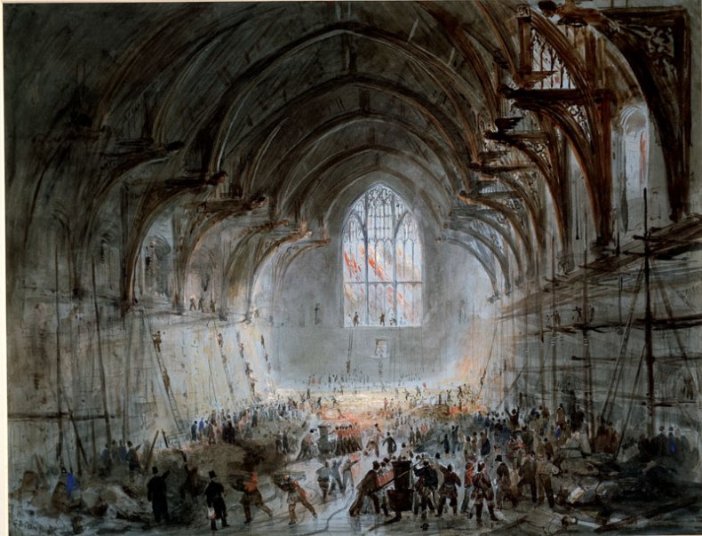Westminster Hall on Fire (1834), George B. Campion