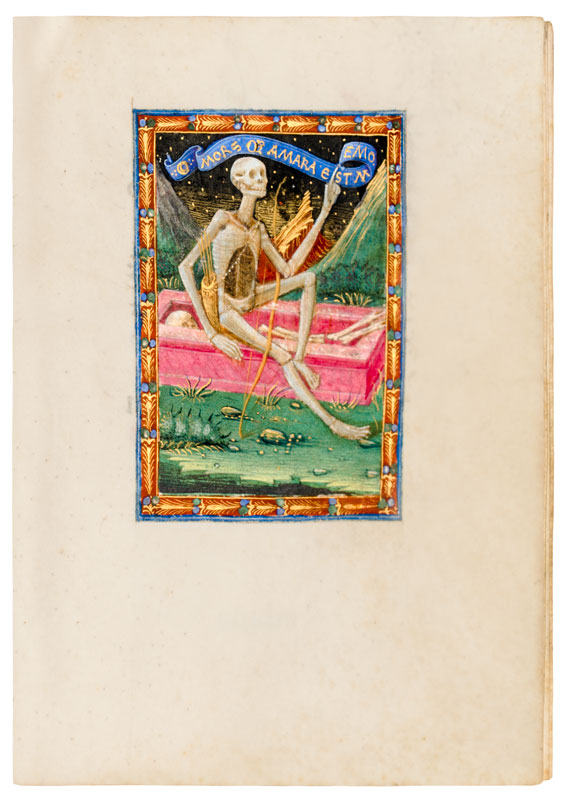 A page from a Book of Hours written by Francesco Borromeo in 1474, with illuminations by Ambrogio de Predis