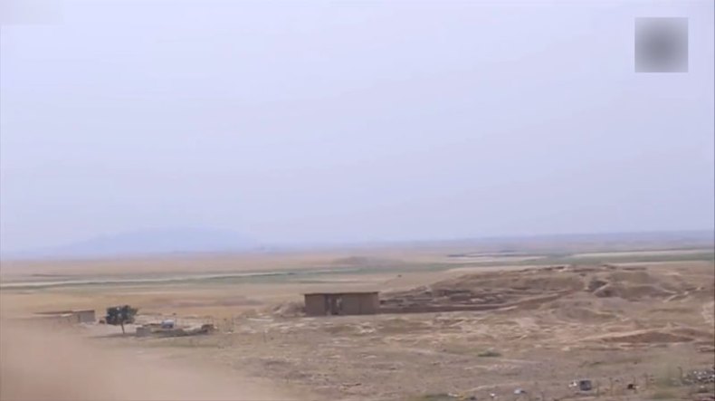 A screenshot from the ISIS video showing the Temple of Nabu prior to being destroyed