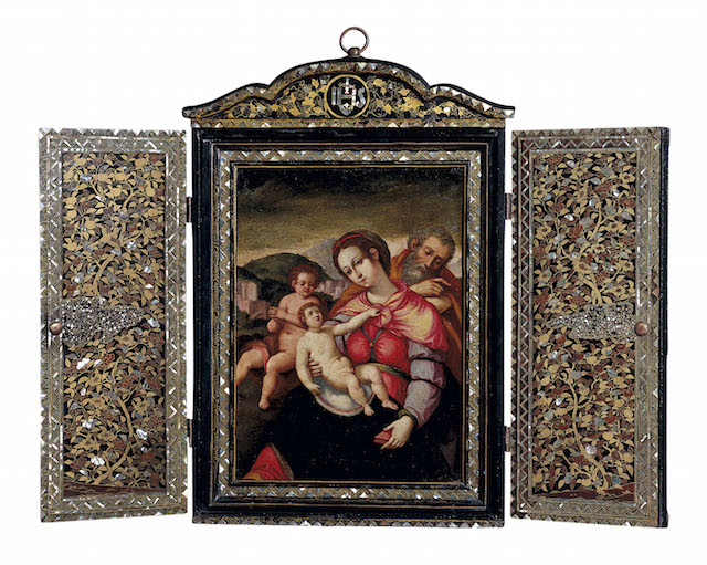 Shrine with a painting of Holy Family with John the Baptist