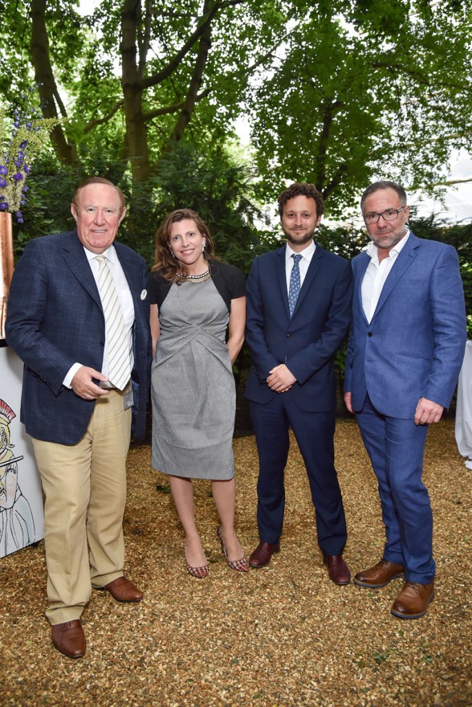 Andrew Neil, Helen Macintyre, Thomas Marks and Paul Ress at the Apollo summer party 2016