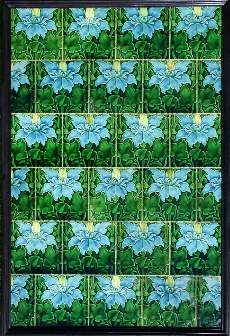 Art Nouveau tile panel (1902), Pilkington & Co., designed by Lewis F. Day.