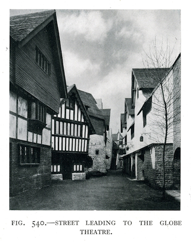 ‘Street leading to the Globe Theatre’ at the ‘Shakespeare’s England’ exhibition at Earl’s Court, London, in 1912.