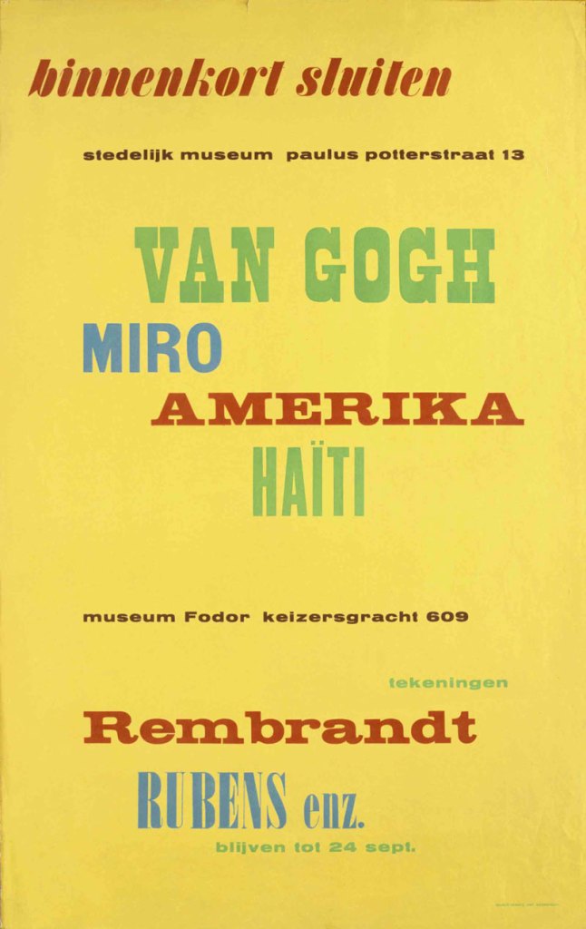 Exhibition poster (1949), Willem Sandberg. Photo: Stedelijk Museum, Amsterdam