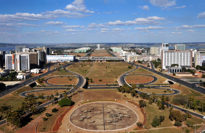 The Monumental Axis in Brasília, seen from the TV tower.