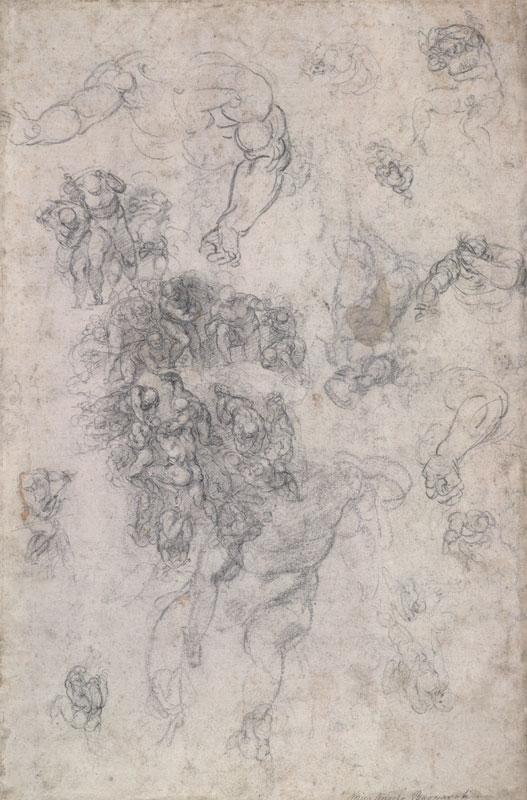 Studies for the Last Judgement (1534), Michelangelo. British Museum