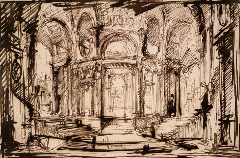 Interior of a circular building (1752–60), Giovanni Battista Piranesi. British Museum