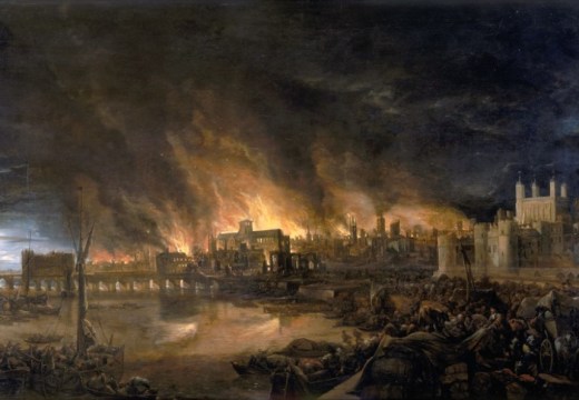 Detail of the Great Fire of London by an unknown painter. Photo: Wikimedia Commons