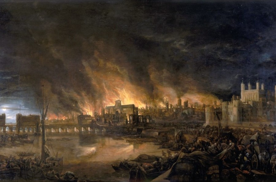 Detail of the Great Fire of London by an unknown painter. Photo: Wikimedia Commons