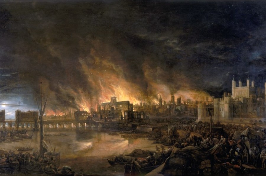 Detail of the Great Fire of London by an unknown painter. Photo: Wikimedia Commons