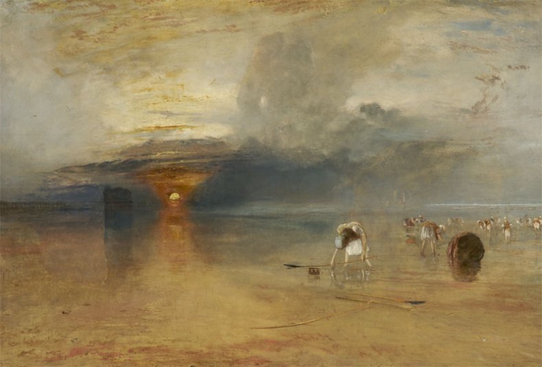 Calais sands at low water – Poissards collecting bait (1830), J.M.W. Turner. 