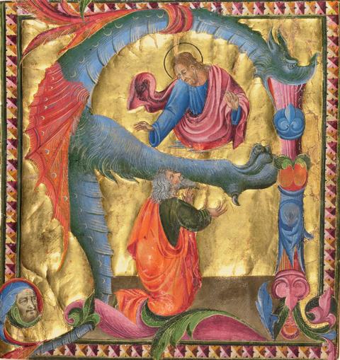 Initial A: Christ Appearing to David