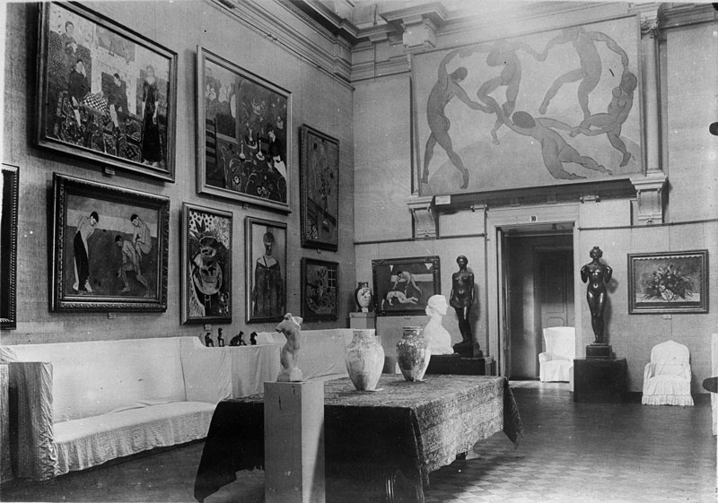 Interior of Sergei Shchukin’s house, showing Henri Matisse’s La Danse (1910).