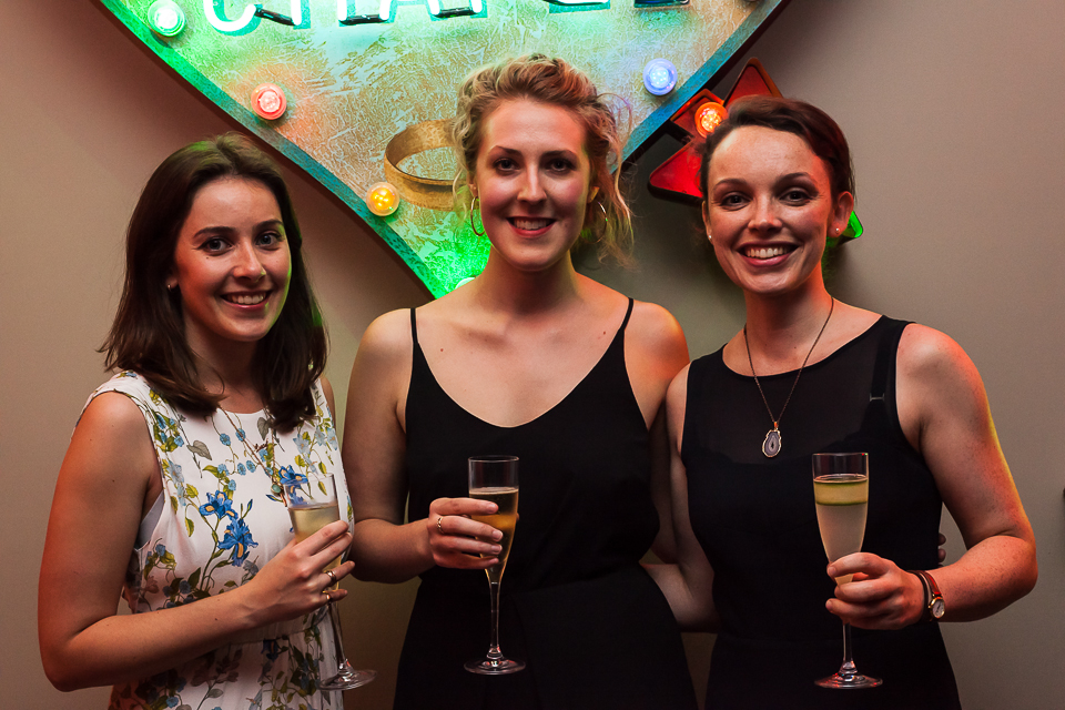 Lucy Rogers-Coltman, Imelda Barnard and Maggie Gray at the Apollo 40 Under 40 party, in association with Sophie Macpherson Ltd.