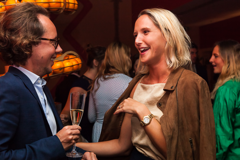 Philippe Piessens and Ottilie Windsor at the Apollo 40 Under 40 party, in association with Sophie Macpherson Ltd.