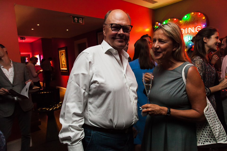 Nicholas Logsdail and Iwona Blazwick at the Apollo 40 Under 40 party, in association with Sophie Macpherson Ltd.