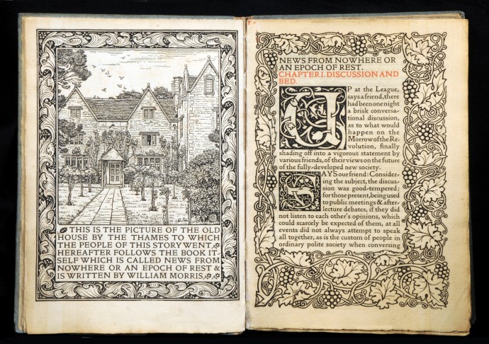 News From Nowhere (1893), Kelmscott Press; Charles March Gere; William Morris