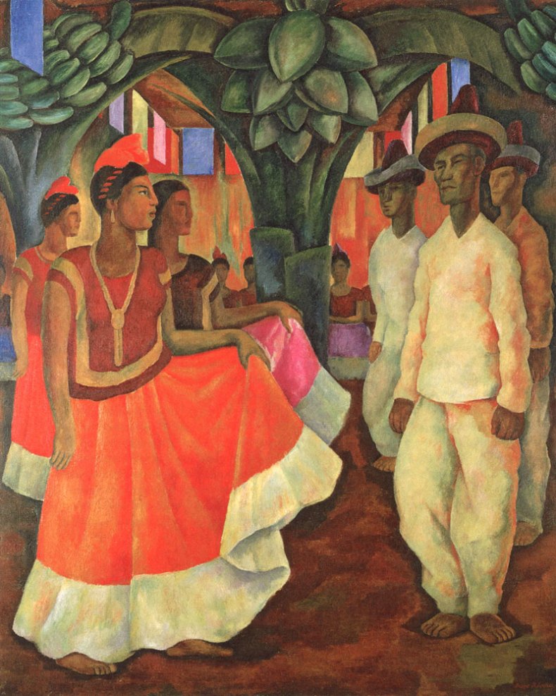 Dance in Tehuantepec (1928), Diego Rivera. © Banco de México Diego Rivera Frida Kahlo Museums Trust, Mexico, D.F./Artists Rights Society (ARS), New York