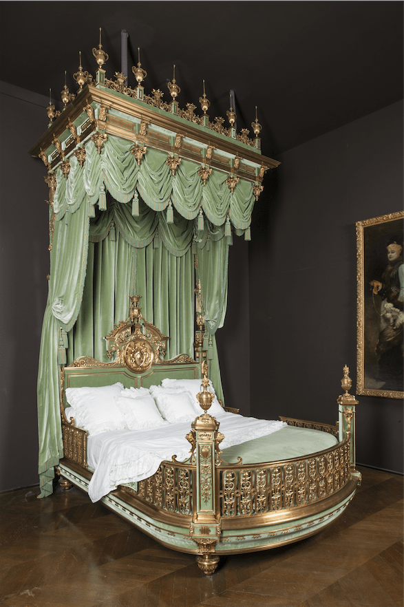 Comtesse Valtesse de la Bigne's bed of state, c. 1875, designed by Édouard Lièvre. 