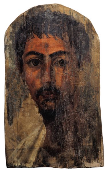 An Egyptian encaustic on wood mummy portrait of a bearded man (Hadrianic period, 2nd century AD). Christie's New York, estimate $100,000–$150,000