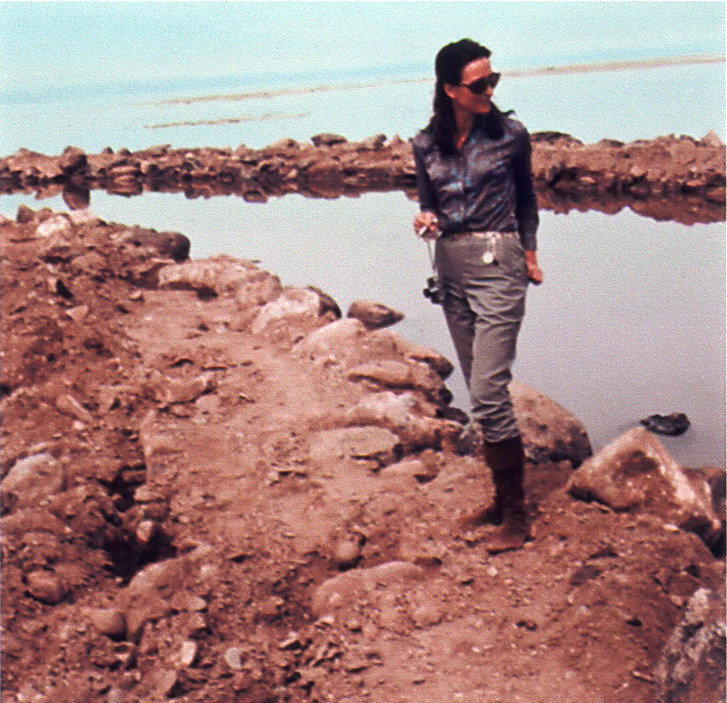 Virginia Dwan at Spiral Jetty (c. 1971: #35 in Chronology), Nancy Holt. Courtesy Holt Archives