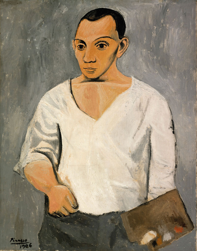 Self-Portrait with Palette by Pablo Picasso (1906), Pablo Picasso. © Succession Picasso/DACS, London 2016; Photograph and Digital Image Philadelphia Museum of Art © Estate of Pablo Picasso/Artists Rights Society (ARS) New York