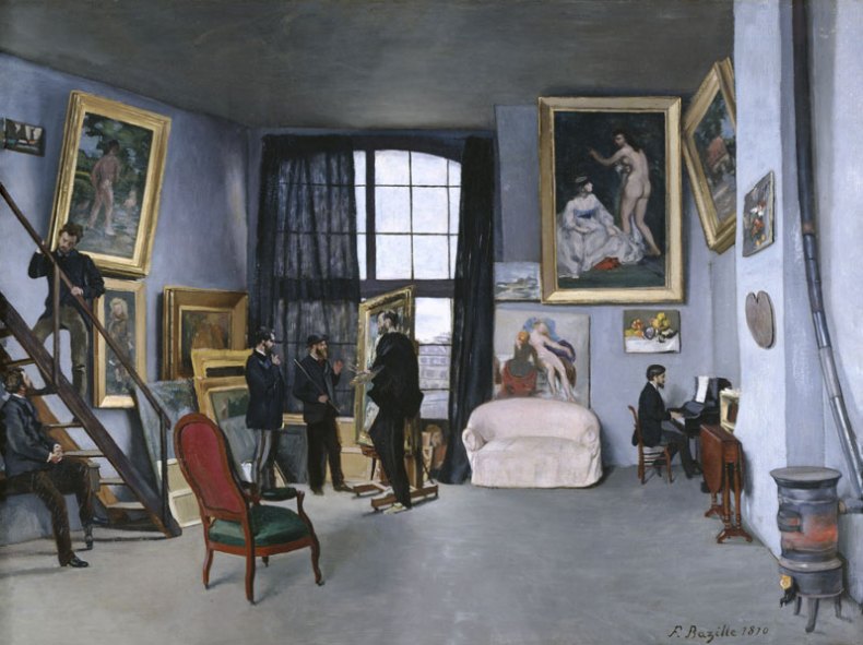 L’Atelier de la rue La Condamine (1869-70), Frédéric Bazille. © Photo musée d’Orsay, Dist. RMN-Grand Palais / Patrice Schmidt