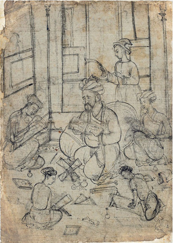 A Maulavi and his Pupils (c. 1640–50), India, Himachal Pradesh, Chamba