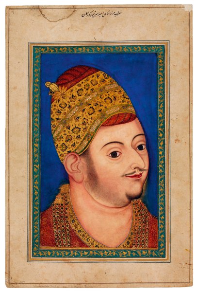 Portrait miniature of Sultan Ibrahim Adil Shah II of Bijapur (c. 1590), India, Deccan, Bijapur. David Collection, Copenhagen