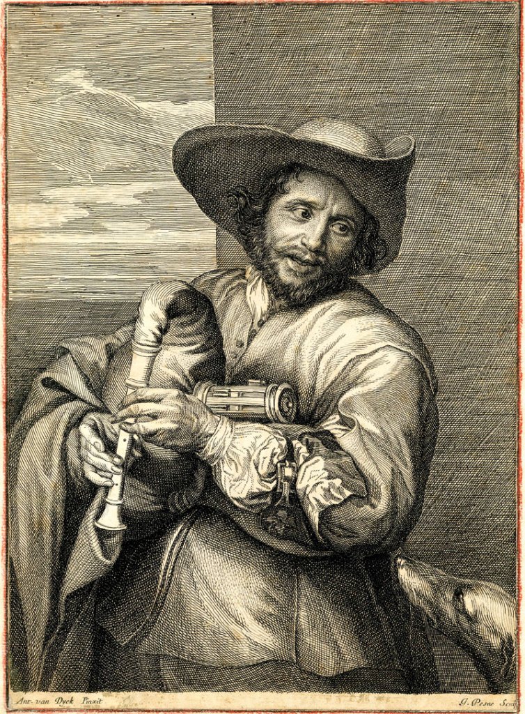 Portrait of François Langlois, called ‘Il Chiartres’ (c. 1650), Jean Pesne after Anthony van Dyck. British Museum, London; Courtesy The Trustees of the British Museum