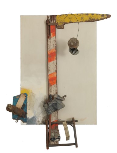Aen Floga (1961), Robert Rauschenberg, Combine constructed of oil on canvas with wood, metal and wire. Robert Rauschenberg Foundation. © Robert Rauschenberg Foundation