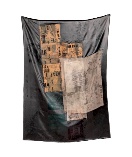Untitled (Hoarfrost) (1975), Robert Rauschenberg, solvent transfer on fabric and cardboard. Private collection. © Robert Rauschenberg Foundation