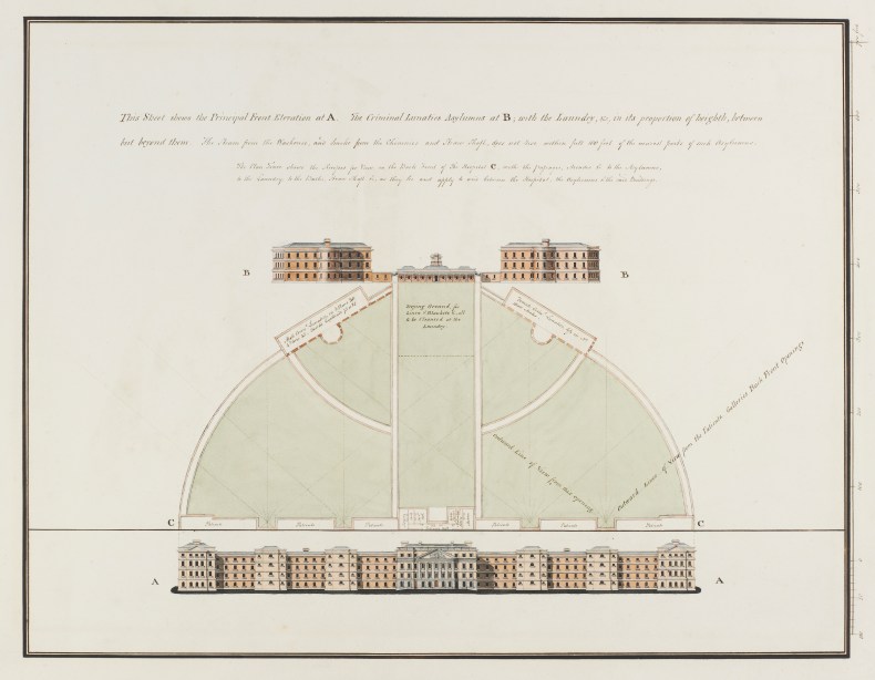 Architectural plans and explanatory notes for a new Bethlem Hospital, (xxxx), James Tilly Matthews.