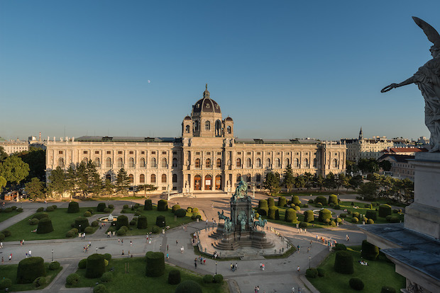 View of the Kunsthistorisches Museum in Vienna, looking across Maria-Theresien-Platz to the main entrance