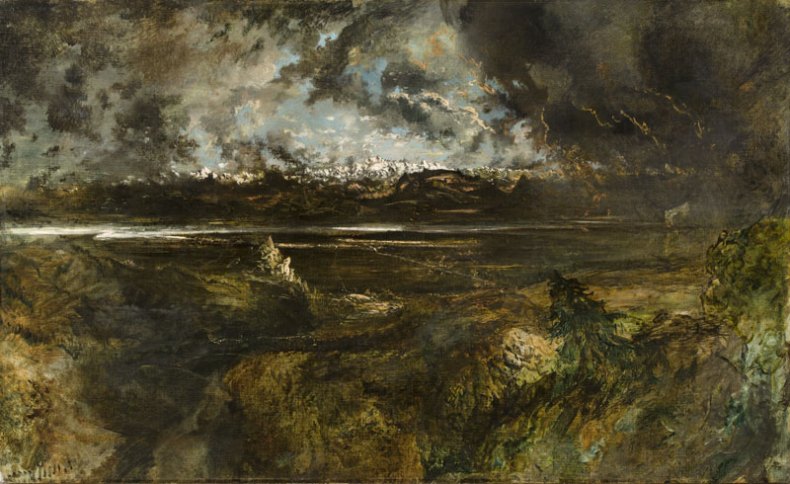 Mont Blanc Seen from La Faucille, Storm Effect (begun 1834), Théodore Rousseau. Ny Carlsberg Glyptotek, Copenhagen
