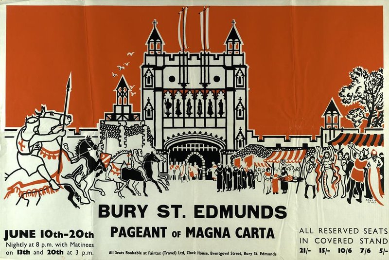 Poster advertising the Bury St Edmunds Pageant of Magna Carta, 1959. By kind permission of the Suffolk Record Office, Bury St Edmunds branch