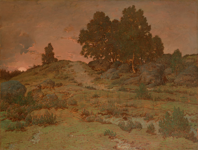 Sunset on the Sand Dunes of Jean-de-Paris (c. 1864-67), Théodore Rousseau. Wadsworth Atheneum Museum of Art, Hartford, Connecticut. Photo: Allen Phillips