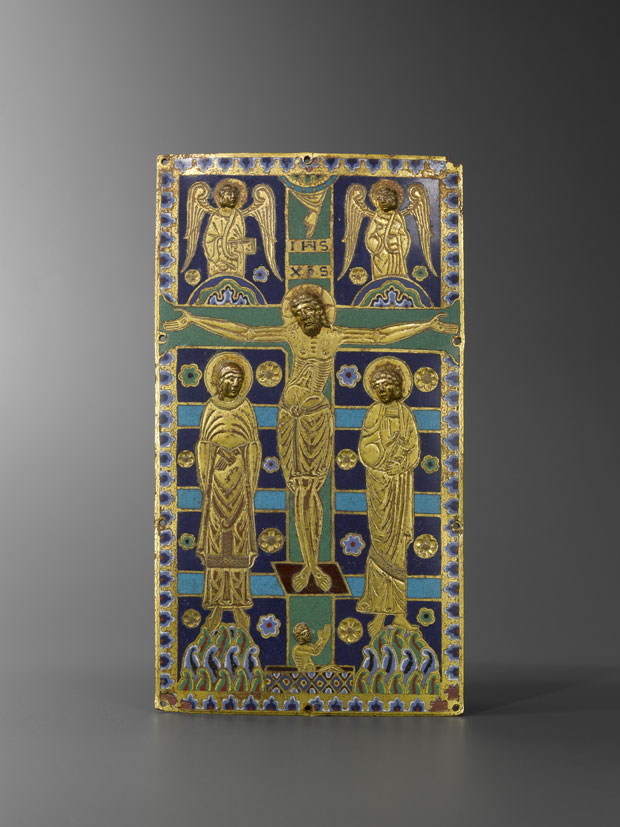 Book Cover, Limoges, champlevé enamel on copper, engraved and gilt