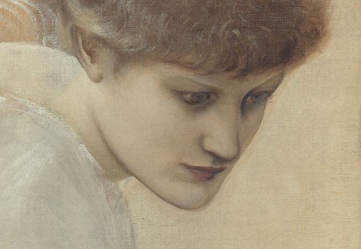 Head study of Dorothy Dene looking downwards, for ‘The Golden Stairs’, by Sir Edward Coley Burne-Jones © Christie’s Images Limited 2016 (detail)