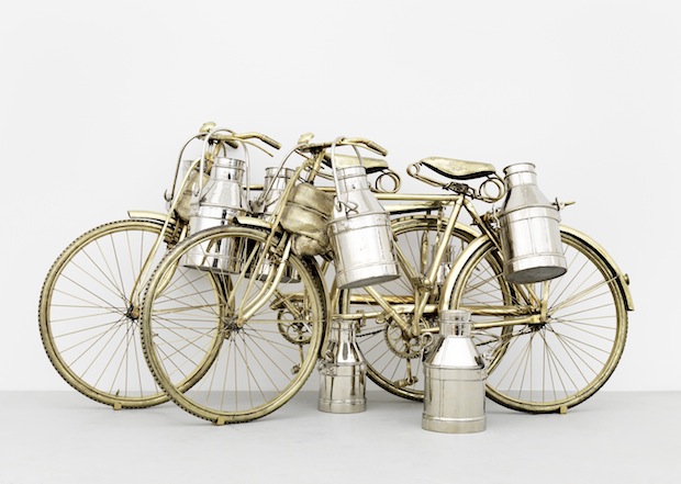 Two Cows, (2003-08), Subodh Gupta. Courtesy the artist and Hauser & Wirth, Photo: Stefan Altenburger Photography Zürich