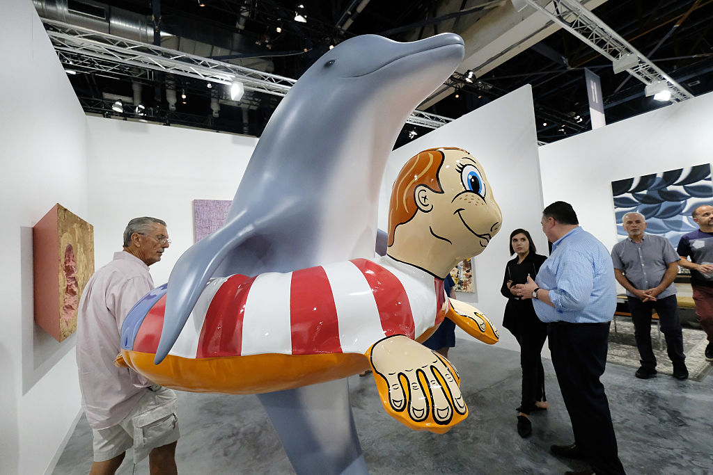 MIAMI BEACH, FL - DECEMBER 01: A view of artwork during the Art Basel Miami Beach Vernissage at the Miami Beach Convention Center on December 1, 2016 in Miami Beach, Florida. (Photo by Mike Coppola/Getty Images)