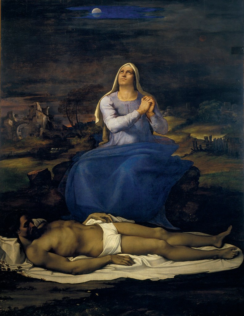 Lamentation over the Dead Christ ('Pietà') (c. 1512–16), Sebastiano del Piombo. Museo Civico, Viterbo