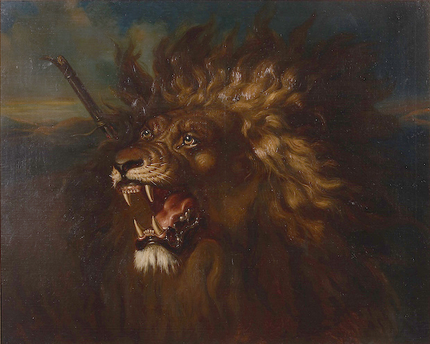 Wounded Lion, (c. 1839), Raden Saleh.
